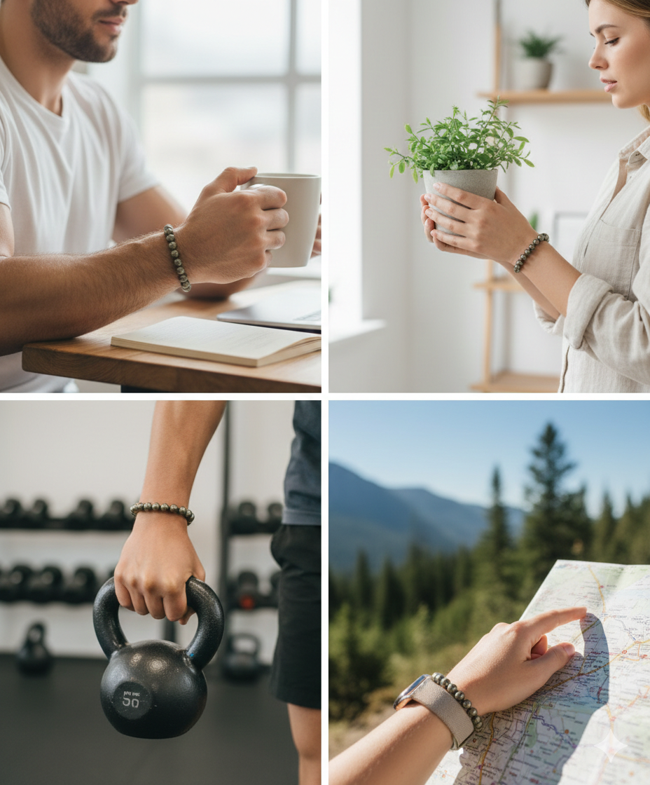 Original Pyrite Stones Bracelet for Women & Men ( Money Magnet Crystal Bracelet for Success & Confidence ) - Image 3