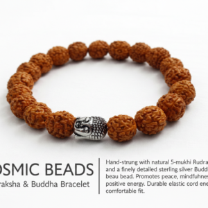 Genuine Natural Rudraksha Bracelet with Buddha Head