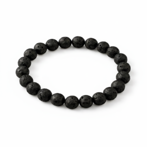 Original Black Lava Stones Bracelet for Women & Men ( Grounding, Strength & Spiritual Protection )