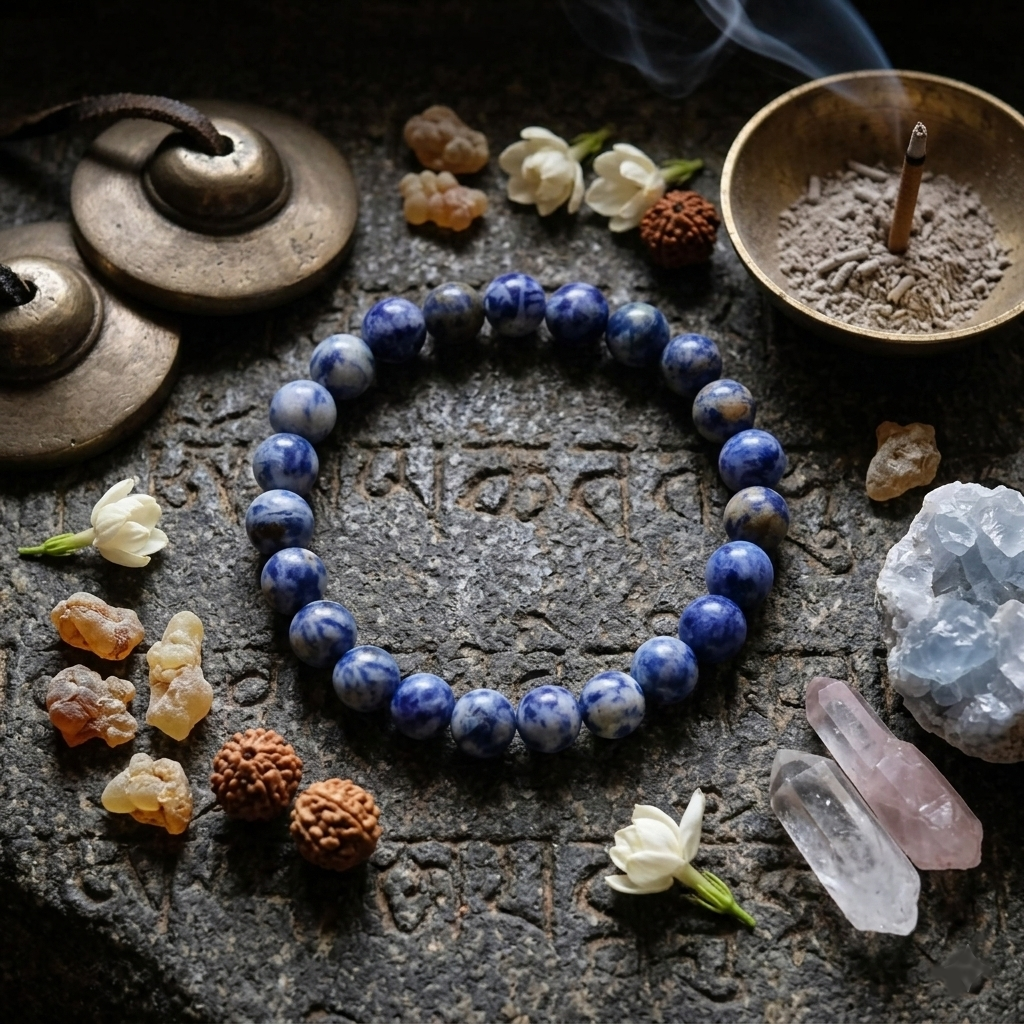 Original Sodalite Stones Bracelet for Women & Men ( Focus & Communication | Calm & Self-Expression Stone ) - Image 5