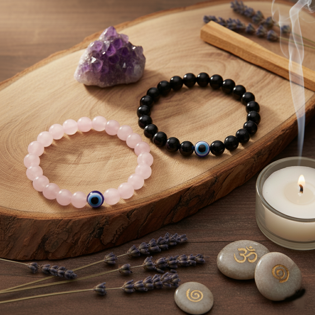 Original Combo Matching Sets for Harmony Love - Rose Quartz & BlackOnyx Evil's Eye ( Attraction Love & Protect Nagetive Engergy ) - Image 4