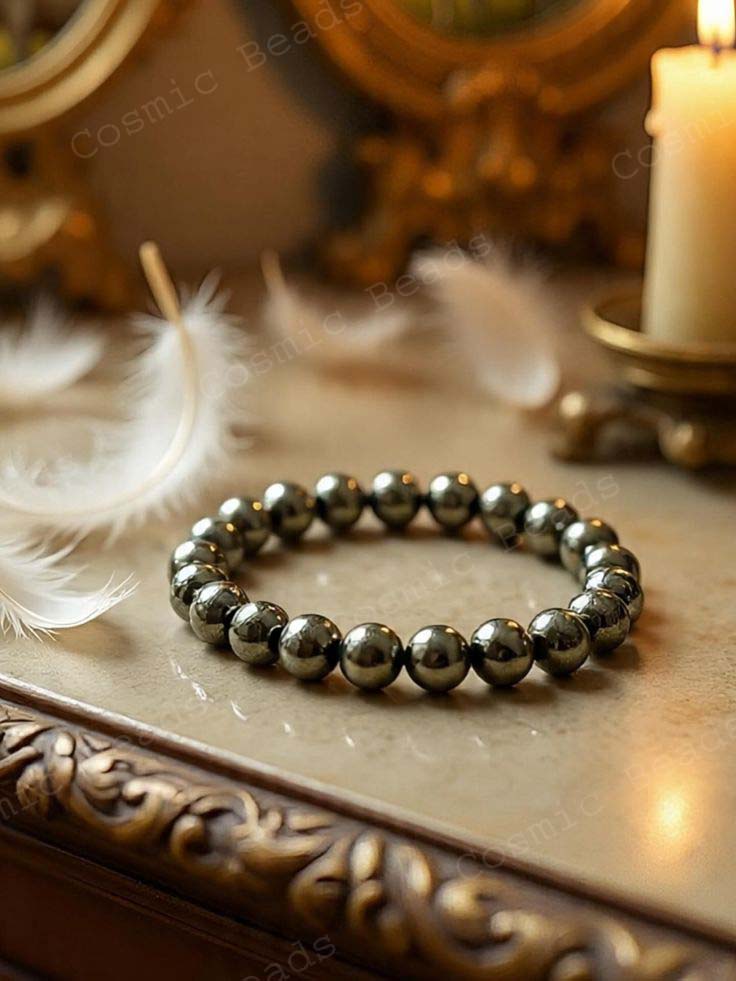 Original Stones Hematite Bracelet for Women & Men ( Protection, Grounding & Inner Strength Stone, Money Magnet Crystals ) - Image 6
