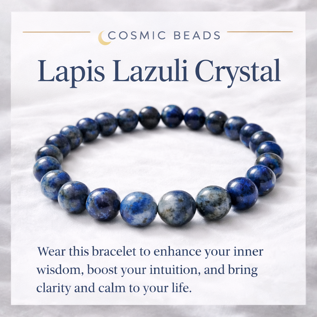 Original Lapis Lazuli Stones Bracelet for Women & Men ( Success & Confidence Crystal Bracelet | Wisdom & Leadership Stone ) - Image 3