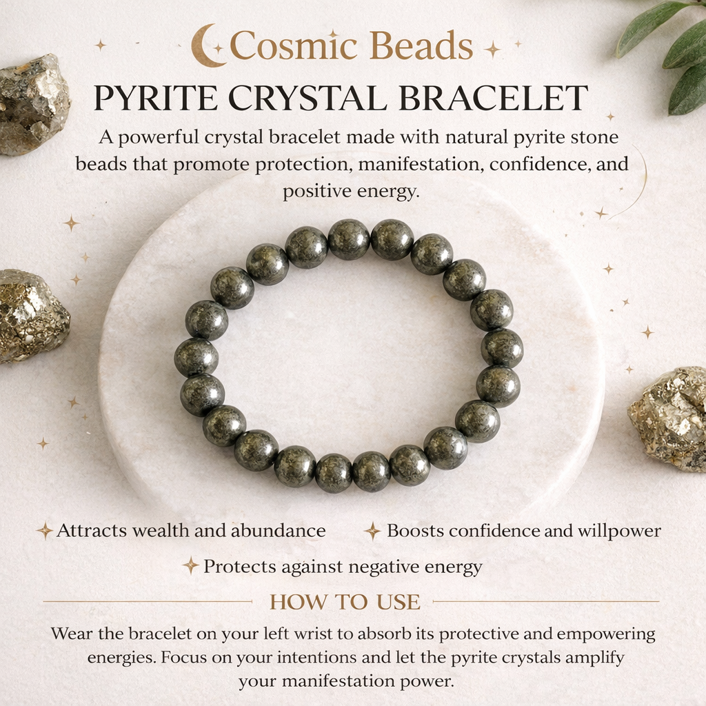 Original Pyrite Stones Bracelet for Women & Men ( Money Magnet Crystal Bracelet for Success & Confidence ) - Image 6