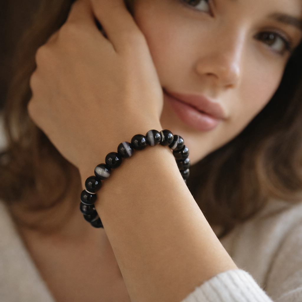 Original Sulemani Hakik Stones Bracelet for Women & Men | Protection, Strength & Positive Energy Crystal Bracelet - Image 3