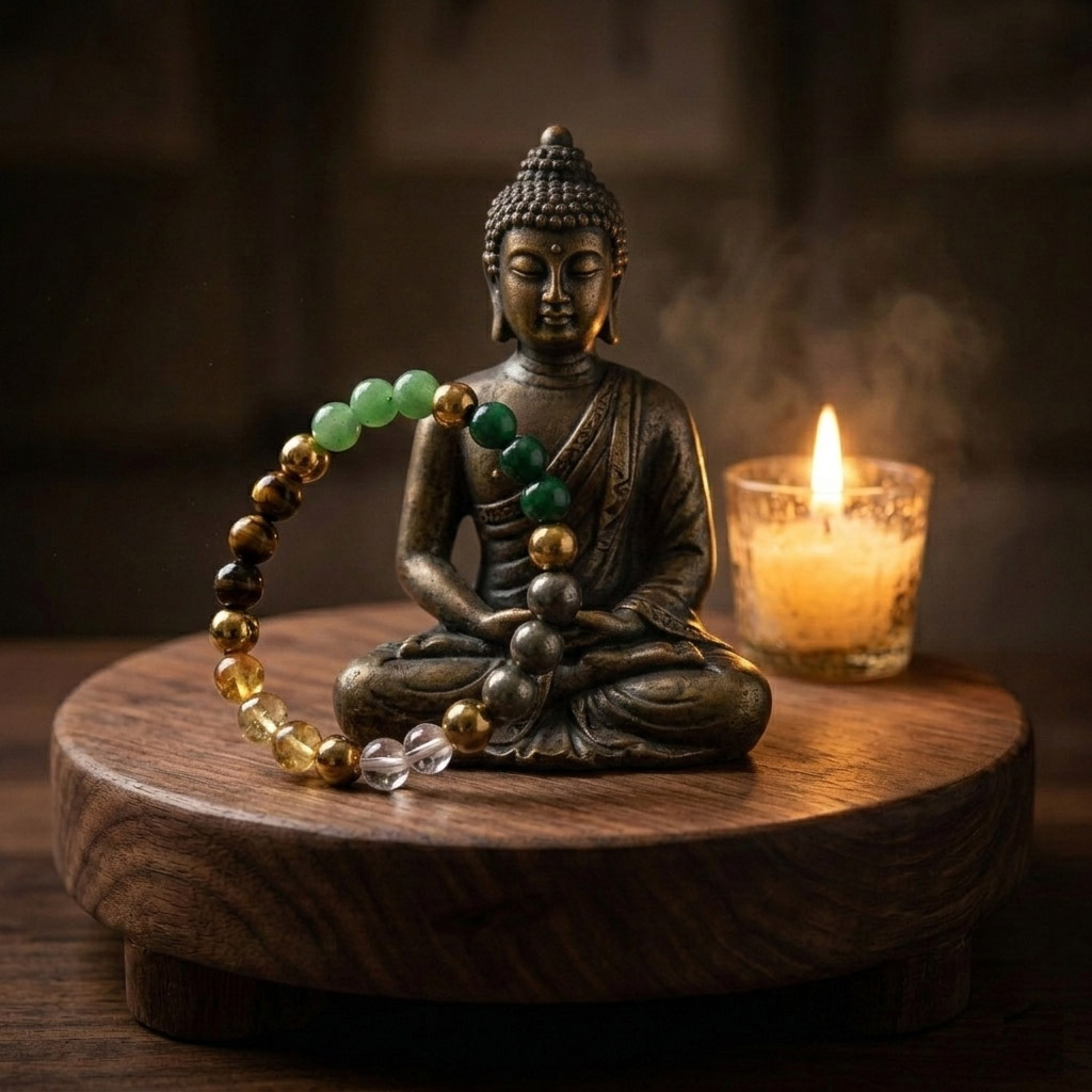 Original 100% Genuine Dhanyog Stones Bracelet for Money Attract - Financial Support, Success & Growth | Future, Spiritual Healing Crystals Bracelet for Women & Men - Image 4