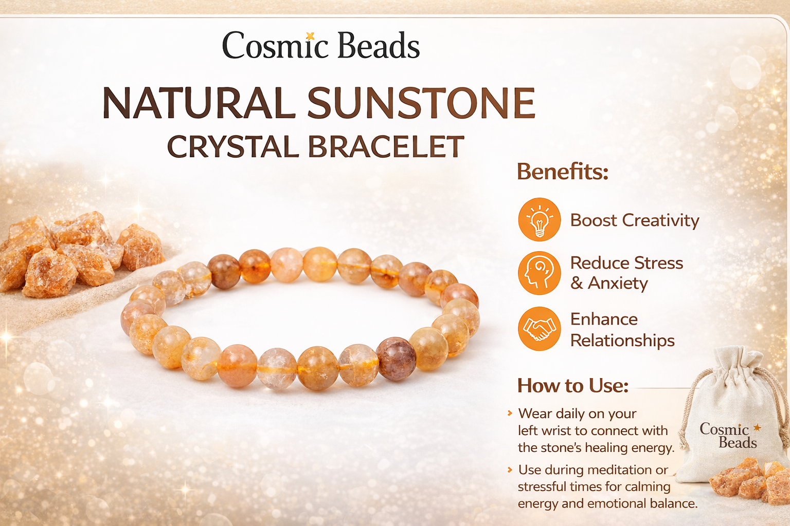 Original Citrine Stones Bracelet for Women & Men ( Wealth, Success & Positive Energy Healing Stone, Money Attraction Bracelet ) - Image 6