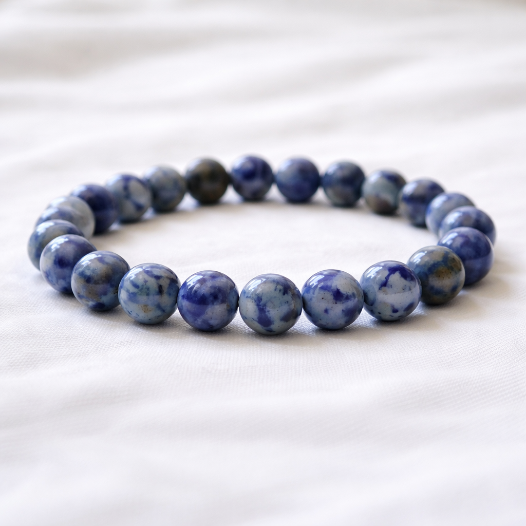 Original Sodalite Stones Bracelet for Women & Men ( Focus & Communication | Calm & Self-Expression Stone ) - Image 6
