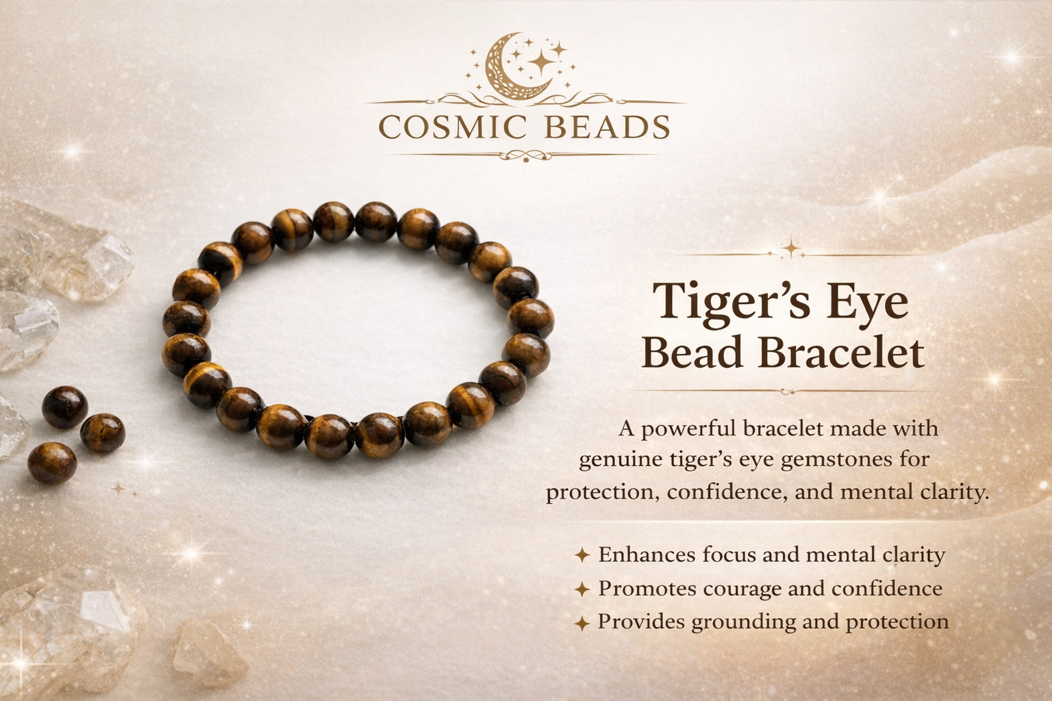Original Tiger's Eye Stones Bracelet For Women & Men ( Wealth, Confidence & Protection Crystal Bracelet ) - Image 6