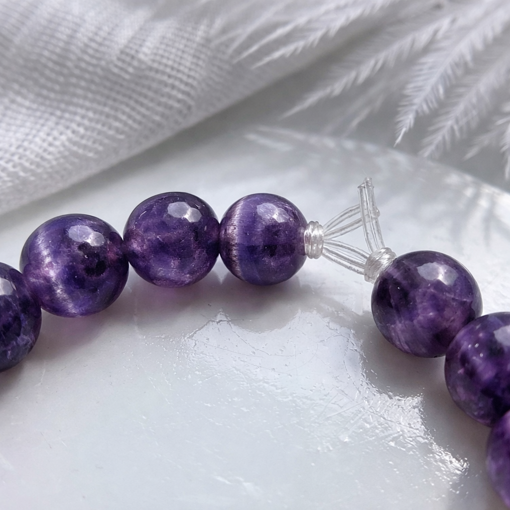 Original Amethyst Stones Bracelet (Healing & Protection Crystal Bracelet for Men & Women) - Image 2