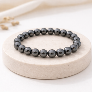 Original Stones Hematite Bracelet for Women & Men ( Protection, Grounding & Inner Strength Stone, Money Magnet Crystals )