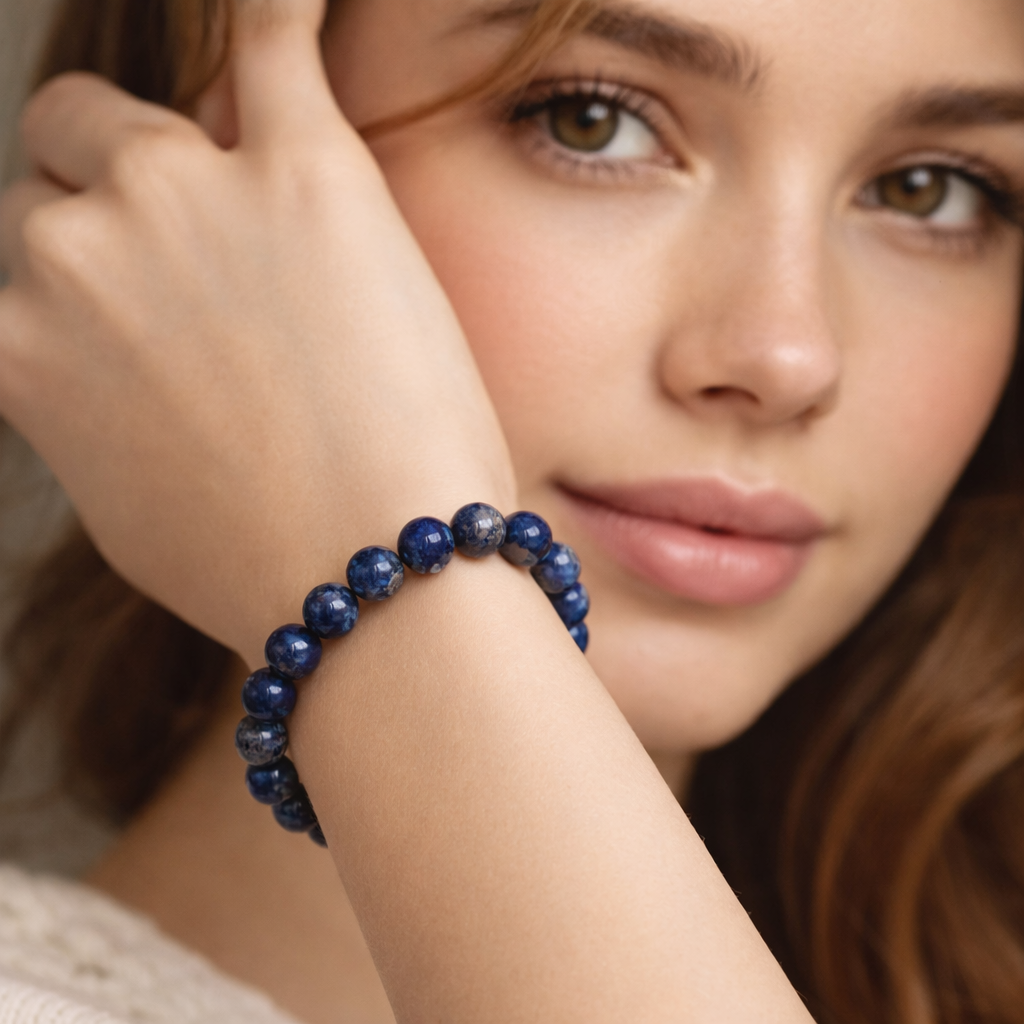 Original Lapis Lazuli Stones Bracelet for Women & Men ( Success & Confidence Crystal Bracelet | Wisdom & Leadership Stone ) - Image 6