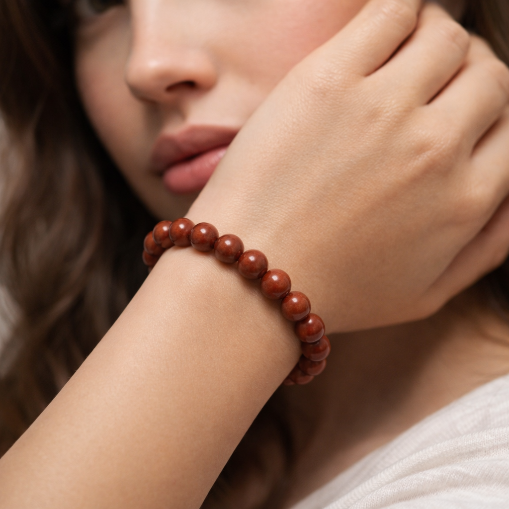 Original 100% Pure Stones Red Jasper Bracelet for Women & Men ( Bracelet – Strength, Stability & Protection Healing Stone ) - Image 4