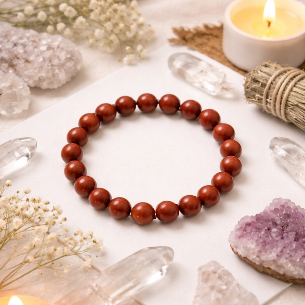 Original 100% Pure Stones Red Jasper Bracelet for Women & Men ( Bracelet – Strength, Stability & Protection Healing Stone ) - Image 3
