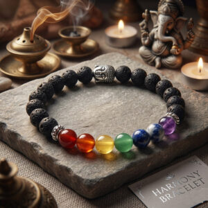 Cosmic Beads Black Lava 7 Chakra Bracelet – Healing Energy, Balance & Strength