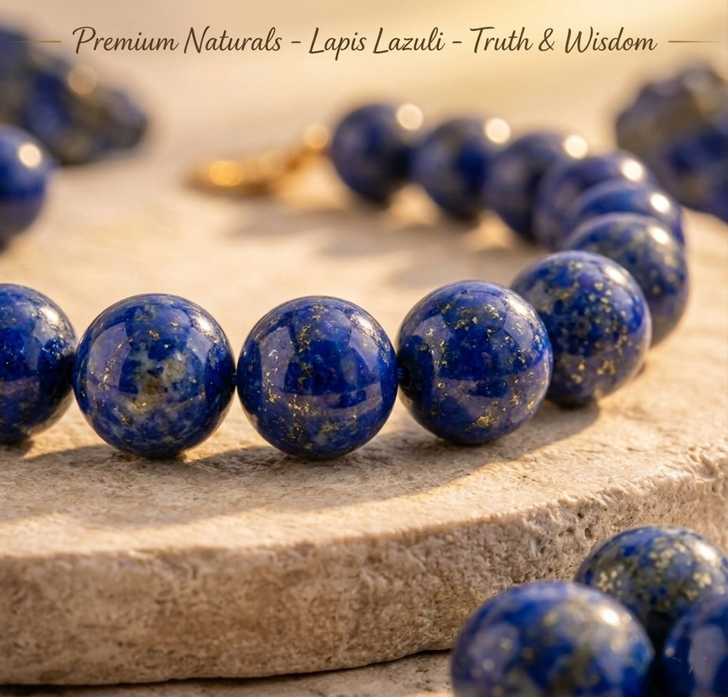 Cosmic Beads 100% Geunine Lapis Lazuli Stones Bracelet for Tula Rashi ( Libra ) - Zodiac Healing Stone for Harmony & Clarity - Image 2
