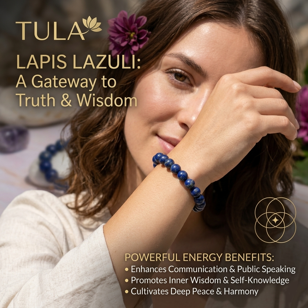 Cosmic Beads 100% Geunine Lapis Lazuli Stones Bracelet for Tula Rashi ( Libra ) - Zodiac Healing Stone for Harmony & Clarity - Image 3