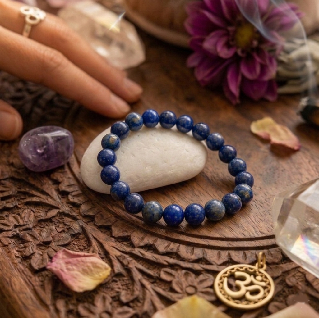 Cosmic Beads 100% Geunine Lapis Lazuli Stones Bracelet for Tula Rashi ( Libra ) - Zodiac Healing Stone for Harmony & Clarity - Image 4