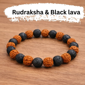 original rudraksha and lava stone bracelet