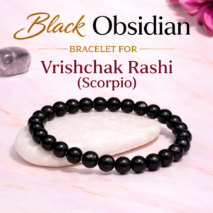 Cosmic Beads 100% Original Black Obsidian Bracelet for Vrishchak Rashi ( Scorpio ) - Powerful Protection, Energy Shield & Confidence Booster