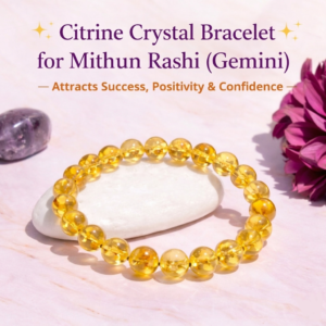 Cosmic Beads 100 % Original Citrine for Mithun Rashi - Success, Wealth & Positive Energy Crystal for Women & Me