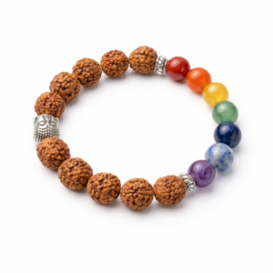 Cosmic Beads 100% Original Nepali Rudraksha Bead 7 Chakkra Bracelet - Spiritual Healing, Protection & Positive Energy