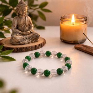 Green Jade & Clear Quartz Bracelet