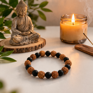 Cosmic Beads Karungali & Rudraksha Power Bracelet – Protection, Positivity & Spiritual Energy