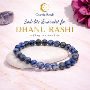 Cosmic Baeads 100% Original Sodalite Stones Bracelet for Dhanu Rashi - Boost Wisdom, Confidence & Inner Strength