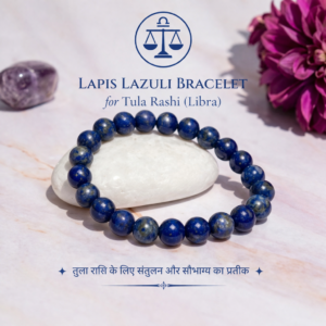 Cosmic Beads 100% Geunine Lapis Lazuli Stones Bracelet for Tula Rashi ( Libra ) - Zodiac Healing Stone for Harmony & Clarity